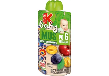 Obuolių ir slyvų tyrelė su vitaminu C nuo 6 mėn. , Kubuš baby, 120g