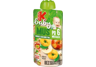 Obuolių ir svarainių tyrelė su vitaminu C, Kubuš baby, 120g
