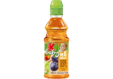Obuolių, kriaušių, slyvų sultys nuo 6 mėn. 100%, Kubuš baby, 300 ml