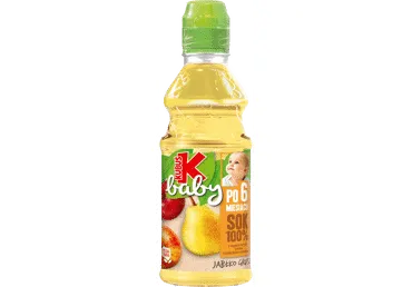 Obuolių, kriaušių sultys nuo 6 mėn.100%, Kubuš baby, 300 ml