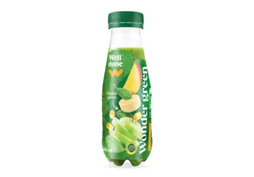 Obuolių, mangų, bananų ir špinatų glotnutis su kokosų gėrimu, 300ml