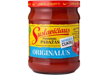 Originalus SUSLAVIČIAUS pomidorų padažas be pridėtinio, 490 g