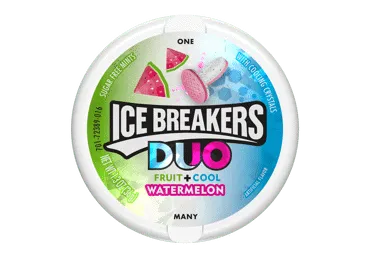 Pastilės ICE BREAKERS DUO, arbūzų skonio, 36 g