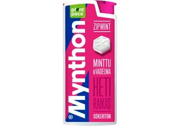 Pastilės MYNTHON ZIP MINT, aviečių skonio, 30 g