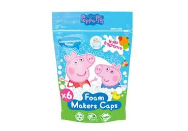 Peppa Pig spalvotos vonios tabletės vaisų ir uogų aromato, 9 vnt x16 g