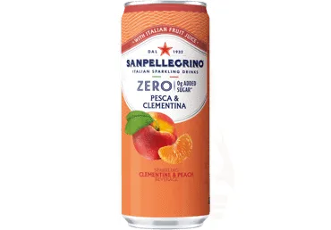 Persikų ir mandarinų sulčių gėrimas SANPELLEGRINO ZERO, 0,33 ml