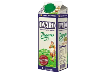 Pienas DVARO, 2,5 % rieb., pasterizuotas, 1 l