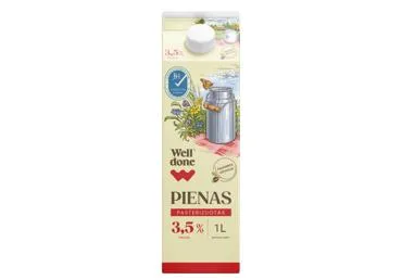 Pienas WELL DONE 3,5 % rieb., 1 l