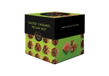 Pieninio šokolado PURE CHOCOLATE triufeliai su sūrios karamelės kremo įdaru, 110 g