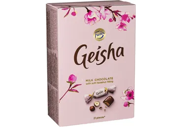 Pieninio šokolado saldainiai GEISHA su lazdynų riešutų įdaru, 150 g