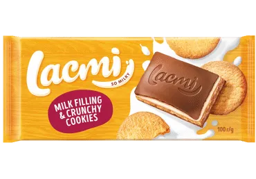 Pieninis šokoladas LACMI su pieniniu įdaru ir sausainiais, 100 g