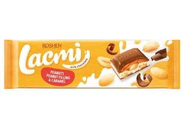 Piena šokolāde ROSHEN Lacmi ar zemesriekstiem un karameli, 295g