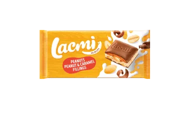 Pieninis šokoladas LACMI su žemės riešutais ir karamele, 87 g