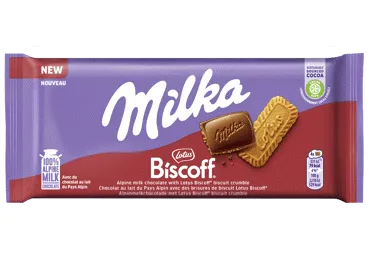 Pieninis šokoladas MILKA BISCOFF, 90 g