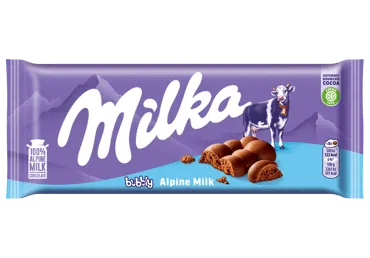 Pieninis šokoladas MILKA BUBBLY, 90 g