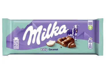 Pieninis šokoladas MILKA BUBBLY COCONUT, 97 g