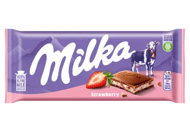 Šokolāde MILKA Strawberry Yoghurt ar pildījumu 100g