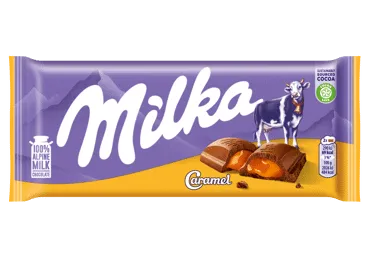Pieninis šokoladas MILKA su karamelės įdaru, 100 g