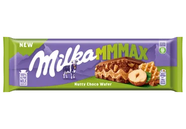 Pieninis šokoladas MILKA su lazdynų riešutais ir vafliais, 270 g