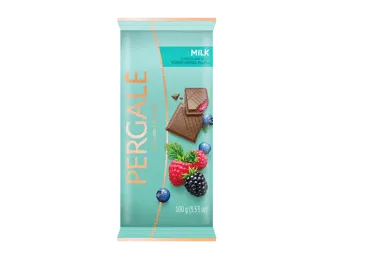 Pieninis šokoladas PERGALĖ su miško uogų įdaru, 100 g