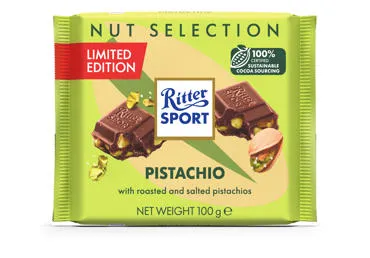Piena šokolāde RITTER SPORT ar pistācijām 100g