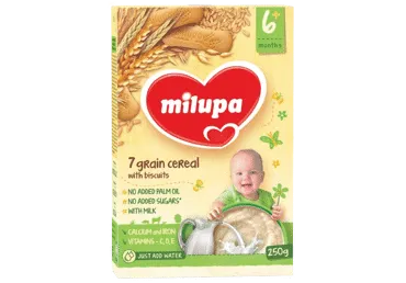 Pieniška grūdų košė MILUPA su sausainiais (nuo 6 mėn.), 250 g