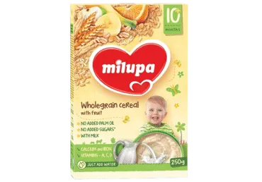 Pieniška grūdų košė MILUPA su vaisiais (nuo 10 mėn.), 250 g
