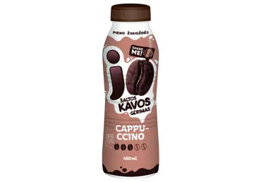 Pieno ir kavos gėrimas CAPPUCCINO, 0,05 % rieb., sterilizuotas, 450 ml