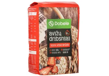 Pilno grūdo avižų dribsniai DOBELE, 1000 g