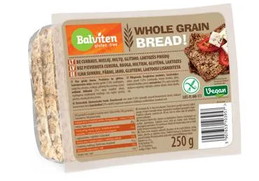 Pilno grūdo duona BALVITEN be glitimo, 250 g