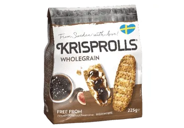 Pilno grūdo skrudintos duonelės KRISPROLLS, 225 g