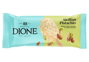Pistacijų ledai DIONE su belgišku šokoladu, 70 g