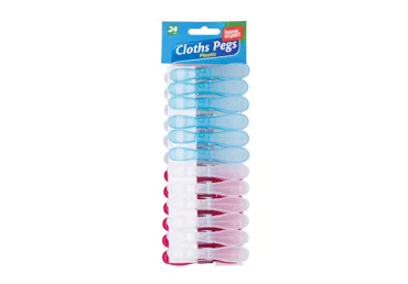 Plast. skalbinių segtukai (24 vnt.), 24 vnt.