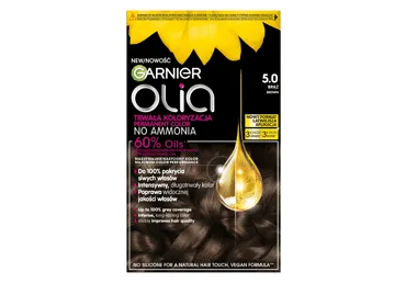 Ilgalaikiai plaukų dažai GARNIER OLIA, aliejaus pagrindu be amoniako, 5.0, 1 vnt.