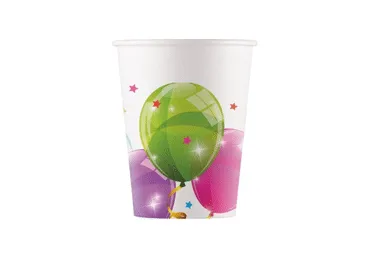 Popieriniai puodeliai SPARKLING BALLOONS, 200 ml, 8 vnt., 8 vnt.