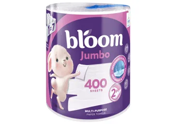 Pop. rankšluosčiai BLOOM JUMBO, 1 rit., 2 sluoksn., 500 lap., 1 vnt.
