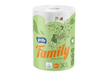 Popieriniai rankšluosčiai GRITE Family XL, 2 sluoksnių, 1 vnt x 45m