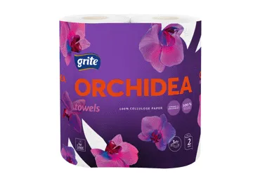 Popieriniai rankšluosčiai GRITE Orchidea, 3 sluoksnių, 2 vnt x 13,86m