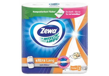 Popieriniai rankšluosčiai ZEWA W&W Design TAD, 2 sluoksnių, 2 vnt. x 15,5 m, 72 lapeliai