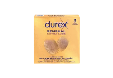 Prezervatyvai DUREX SENSUAL EXTRA LUBE, 3 vnt.