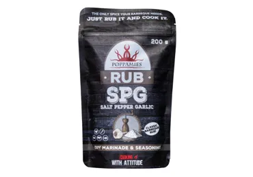 Prieskonių mišinys POPPAMIES SALT PEPPER GARLIC RUB, 200 g