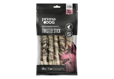 Lašišos ir apdorotos odos lazdelė, PrimaDog, 13 cm, 11 vnt, 100g