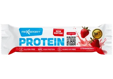 Proteininis batonėlis MAXSPORT, su braškėmis, be gliuteno, 50 g