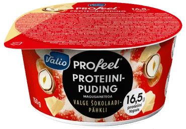 Pudingas VALIO PROFEEL, balto šokolado ir riešutų sk., 2,4 % rieb., 150 g