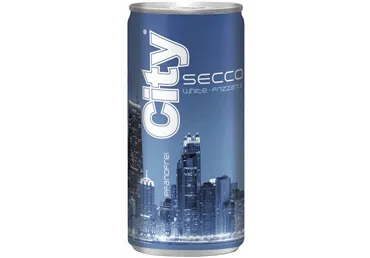 Pusiau putojantis sausas vynas CITY SECCO WHITE FRIZZANTE, 200 ml