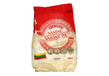 Pusriebė ROKIŠKIO NAMINĖ varškė, 9 % rieb., 500 g