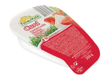 Pusriebė varškė FARM MILK, 8 % rieb., 250 g