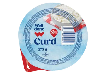 Pusriebė varškė WELL DONE, 9 % rieb., 275 g