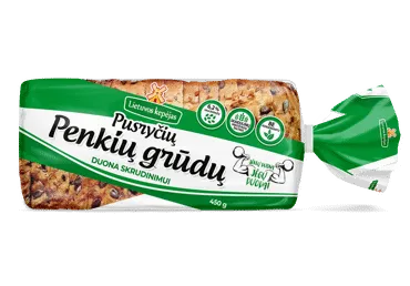 PUSRYČIŲ penkių grūdų duona skrudinimui, 450 g