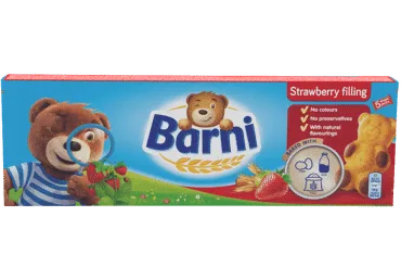 Biskvītkūka BARNI ar zemeņu pildījumu 150g